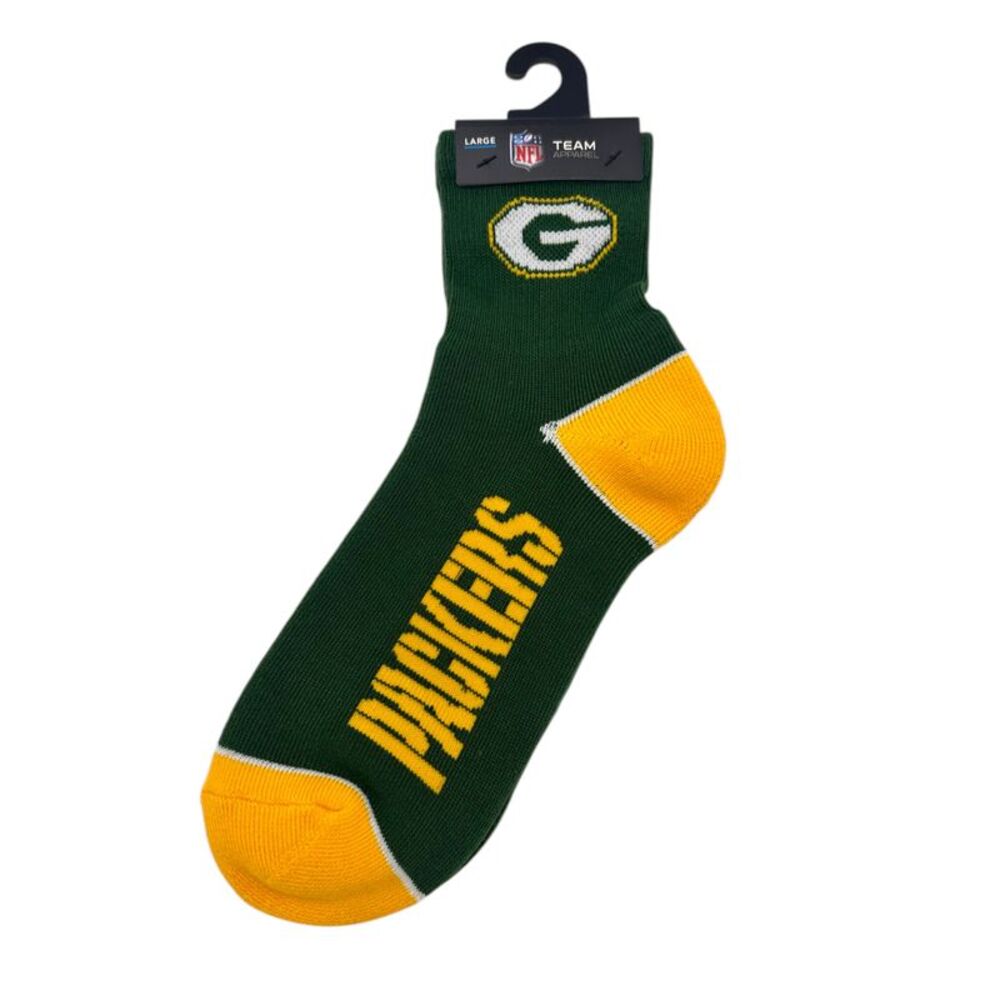 NFL Green Bay Packers Men's Team Socks in Team Colors, Large